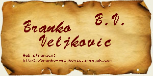 Branko Veljković vizit kartica